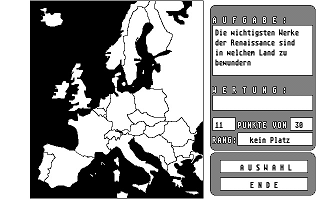 Euro Quiz atari screenshot